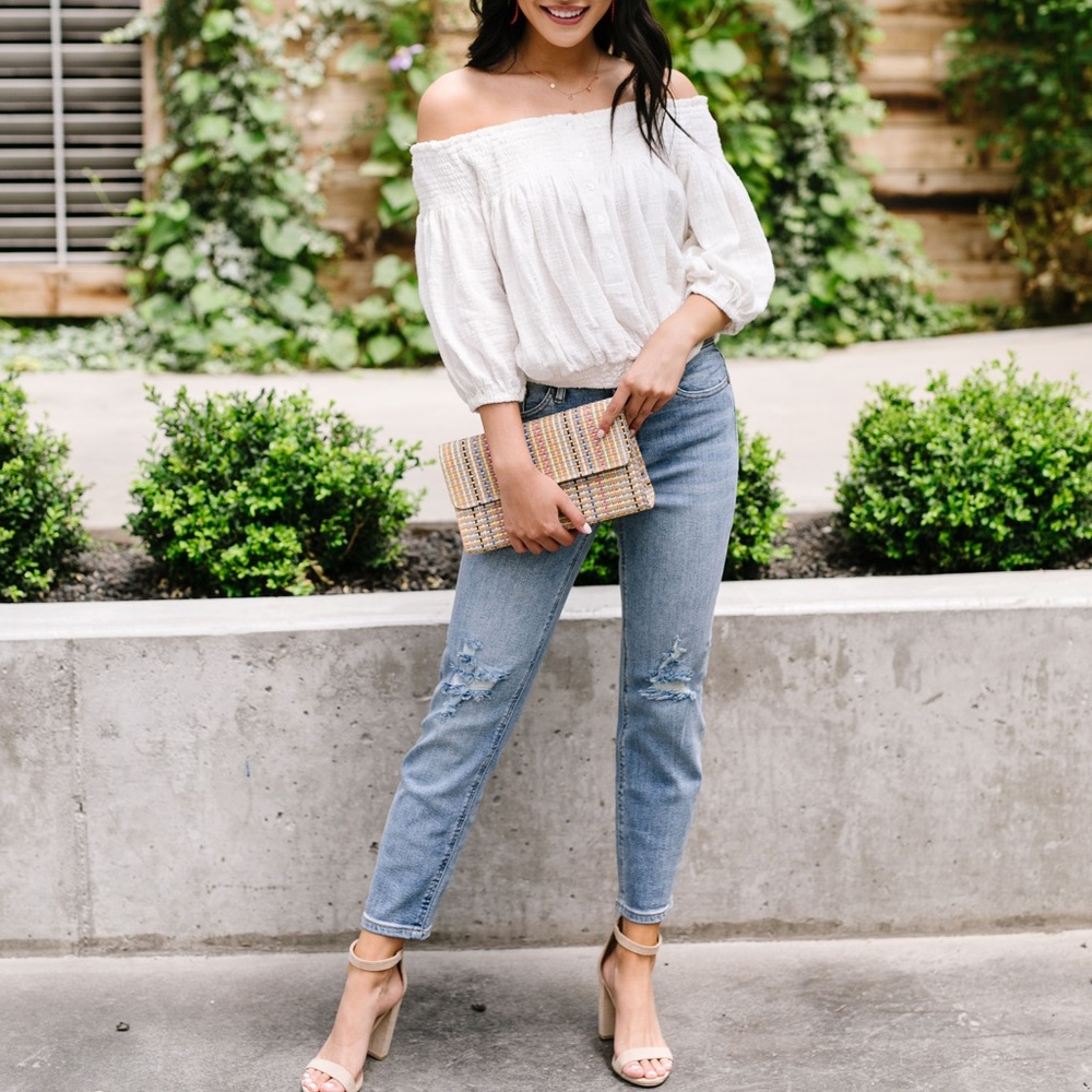 Just Add Sun Off Shoulder Top in White - Picture 7 of 12